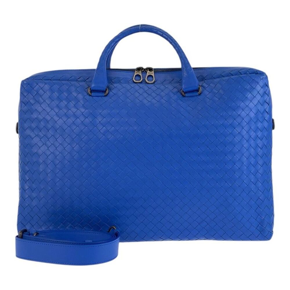 Bottega Veneta Blue Leather Briefcase